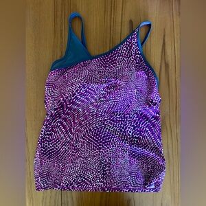 Free Country Adjustable Strap Tankini Set - Pink & Grey - XXL (18)